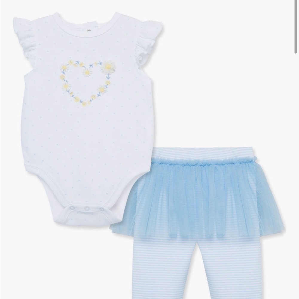 Little Me Daisies Bodysuit, Tutu Leggings & Headband Set